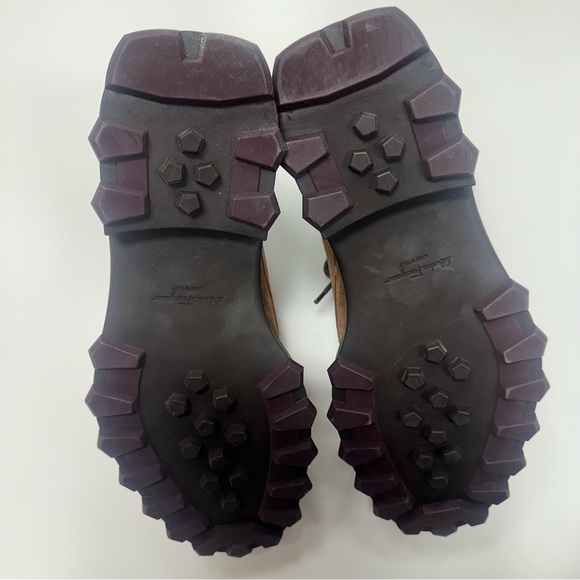 Salvatore Ferragamo "Denver" Suede Hiking Boots in Castoro Brown - Picture 7 of 11